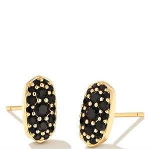 ✨️ KENDRA SCOTT 14K GOLD PLATE BLACK CRYSTALS STUD EARRINGS ✨️ BRAND NEW